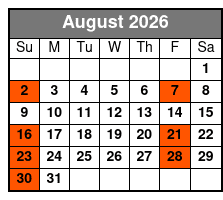 America's Top Country Hits August Schedule