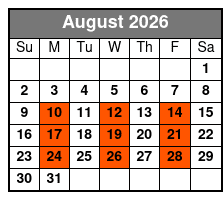 Hot Rods & High Heels August Schedule