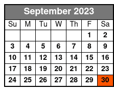 VIP Wine Tasting and Dinner Tour September Schedule