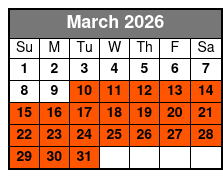 Fritz's Adventure All Access Pass March Schedule