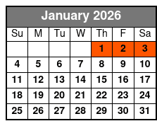 Snowflex Tubing Hill January Schedule