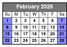 Snowflex Tubing Hill February Schedule