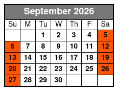 Snowflex Tubing Hill September Schedule