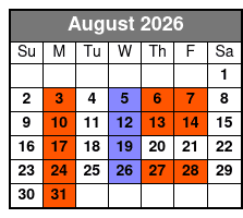 Duttons Family Show August Schedule