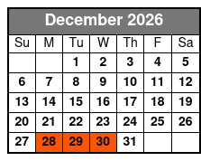 Grand Jubilee  December Schedule
