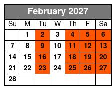 Grand Jubilee  February Schedule
