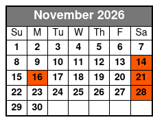 Matt Gumm and Company Christmas Show November Schedule