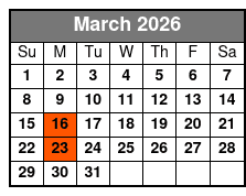 Matt Gumm and Company March Schedule