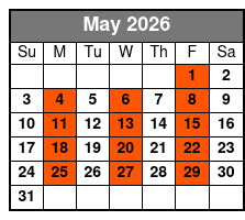 Escape Reality Magic & Illusions Show (No Meal) May Schedule