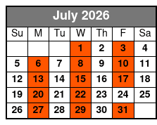 Escape Reality Magic & Illusions Show (No Meal) July Schedule