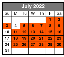 Escape Reality Magic & Illusions Dinner Show July Schedule