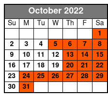 Escape Reality Magic & Illusions Dinner Show October Schedule