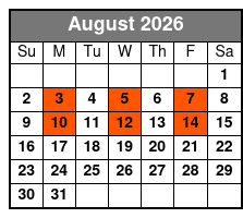 Escape Reality Magic & Illusions Dinner Show August Schedule