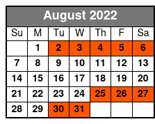 Smoke On The Mountain August Schedule