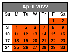 Grand Jubilee April Schedule