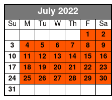 Grand Jubilee July Schedule