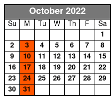 Marvin Gaye & the Masters of Soul October Schedule
