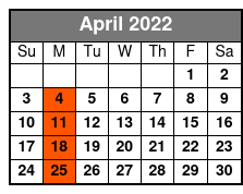Soft Rock of the 80's April Schedule