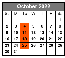 Credence Coolwater Revue October Schedule