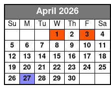 Dean Z The Ultimate Elvis April Schedule