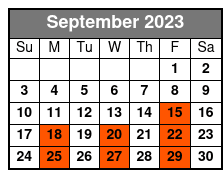 Shepherd's Chuckwagon Dinner Show September Schedule