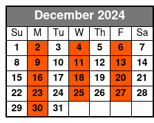 The Great American Chuckwagon December Schedule