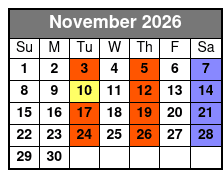 An Old Trail Christmas Chuckwagon Show November Schedule