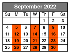 Back To the Bee Gees September Schedule