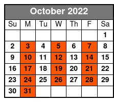 Back To the Bee Gees October Schedule