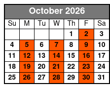 Back To the Bee Gees October Schedule