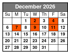 Back To the Bee Gees December Schedule