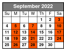 ReVibe Show Only September Schedule