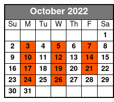 ReVibe Show Only October Schedule