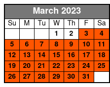 Great Woodsman Zipline Tour March Schedule