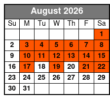 Presleys' Country Jubilee Premium Seating August Schedule