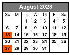 Elvis and The Blackwoods Gospel Show August Schedule