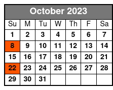 Elvis and The Blackwoods Gospel Show October Schedule