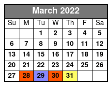 King's Castle Theatre Shows March Schedule