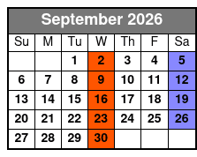 British Invasion September Schedule