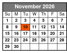 Story of a King Branson Elvis Show November Schedule