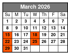 Dean Martin and More Tribute March Schedule