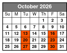 Freedom Journey Show - Revolution  October Schedule