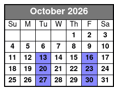 Freedom Journey Show October Schedule