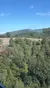 A scenic view of lush green forests with distant rolling hills under a clear blue sky.