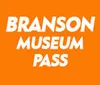 The image features three promotional photos for the Dinosaur Museum Veterans Memorial Museum and History of Fishing Museum in Branson with the text Branson Museum Pass below