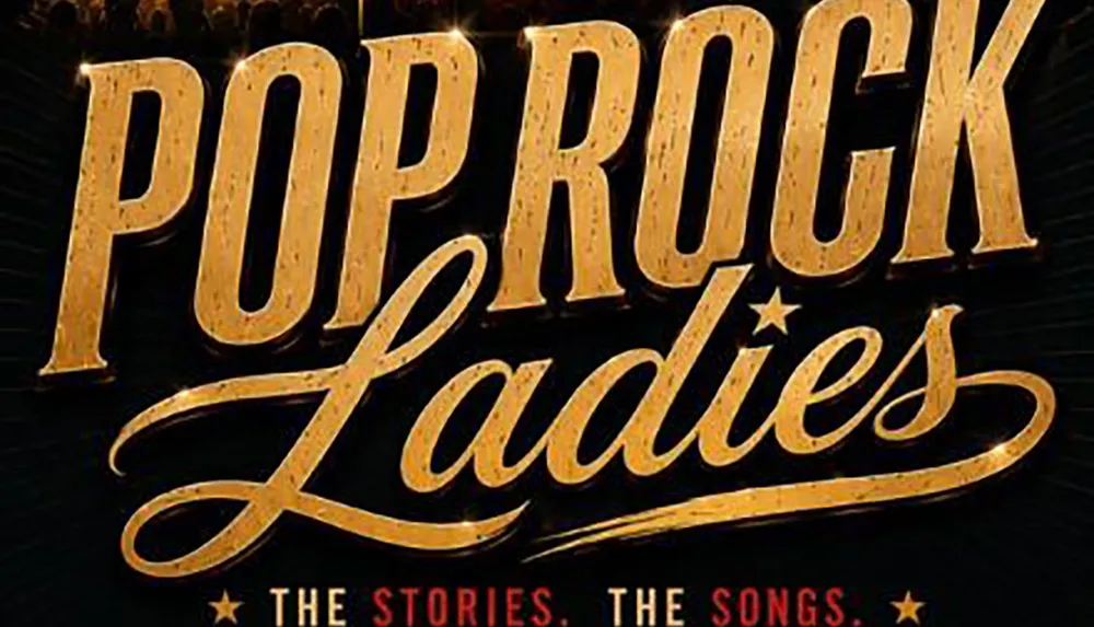 The image features the text Pop Rock Ladies in large gold letters with a subtitle reading The Stories The Songs