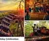 The image showcases a vibrant theme park scene with a roller coaster ride various attractions and a sign celebrating Americas 250th birthday featuring Thunderation - The Final Season