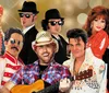 The image is a promotional poster for Legends in Concert featuring impersonators of famous music icons with dates from February 7 to May 31 2025