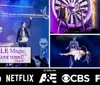A dramatic scene features two performers in front of a large fan with sparks flying promoting an unexplainable magic show with logos of major TV networks at the bottom
